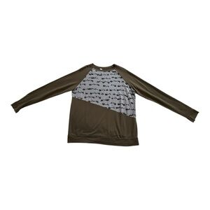 Whiteout | Colour Block Mountain Tree Design Crewneck - Size XL